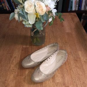 Studio Isola Studded Champagne Ballet Flats